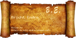 Bricht Endre névjegykártya